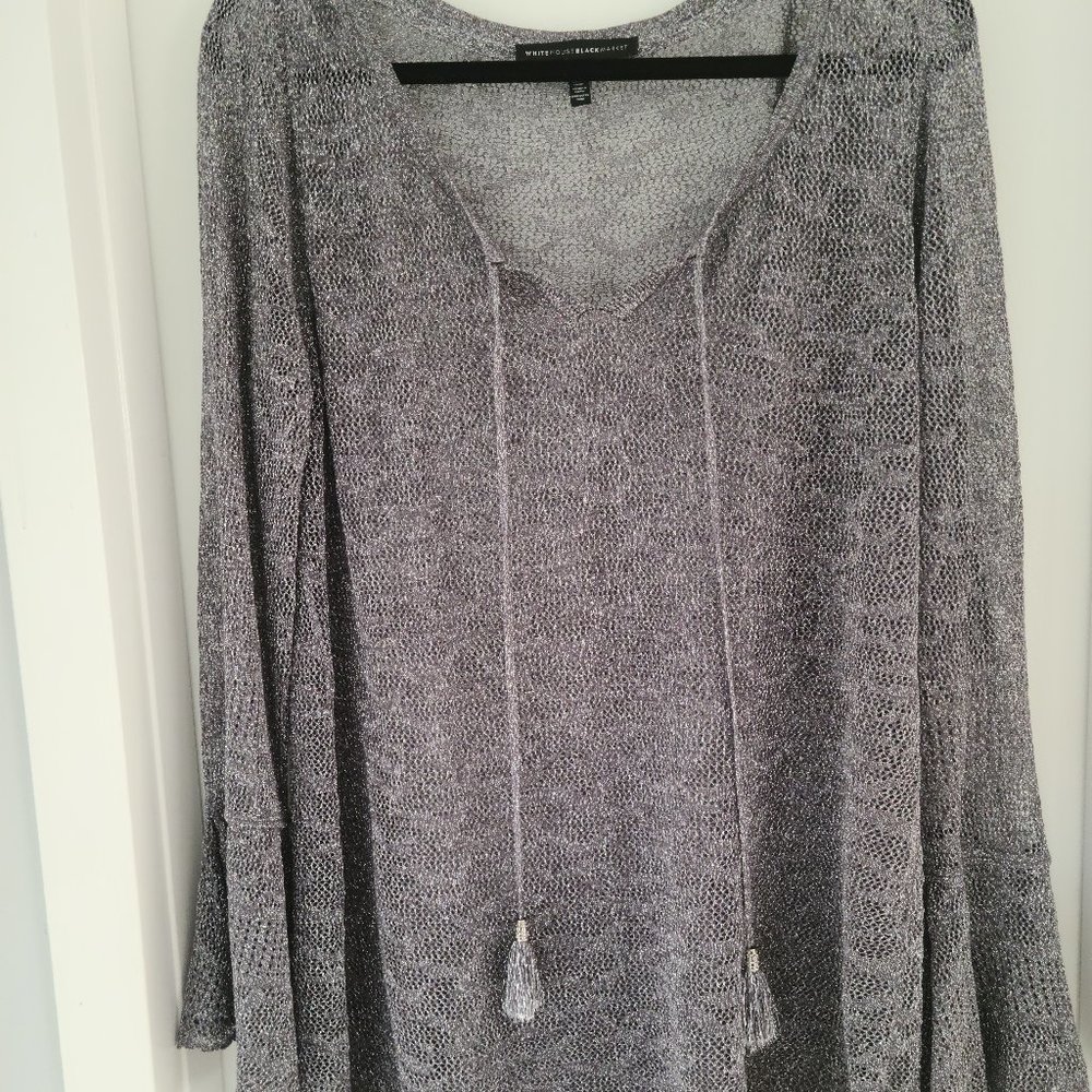 White House Black Market Silver Sweater w/Cami